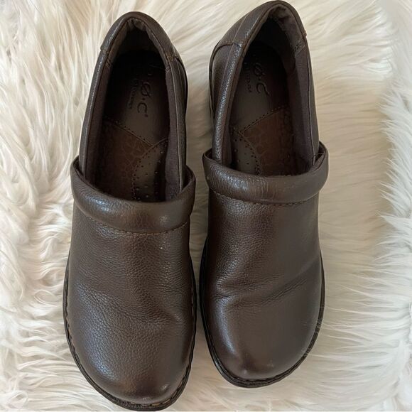 Born Concept BOC Womens Slip-On Loafers Shoes 10M Brown Leather Casual - Picture 1 of 7